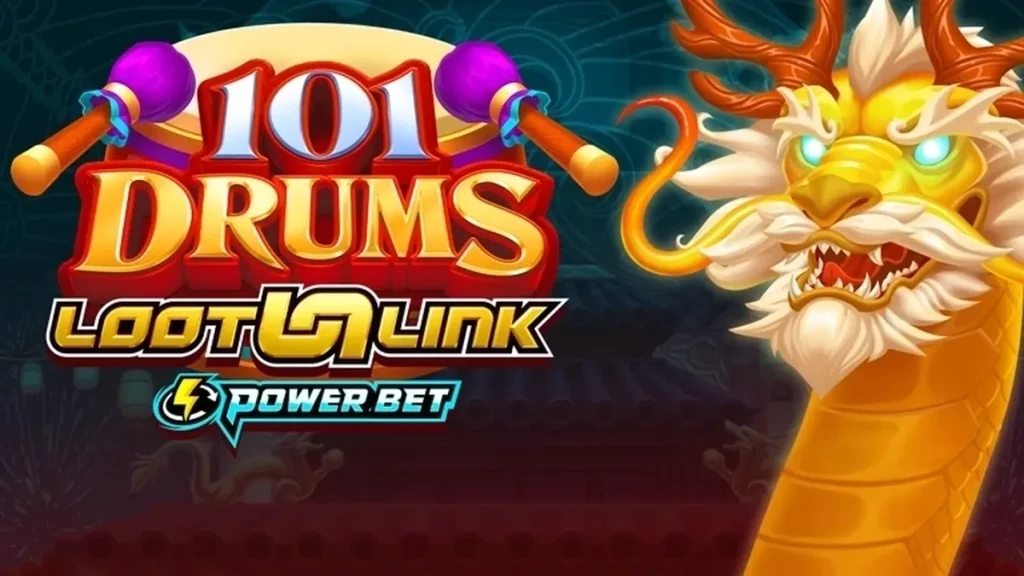Tampilan layar permainan slot 101 Drums dengan desain drum yang ikonik